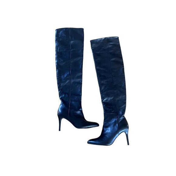 NEW nine Bing Tall Boots Over The Knee Round Toe Boots Size 37 - Picture 3 of 10
